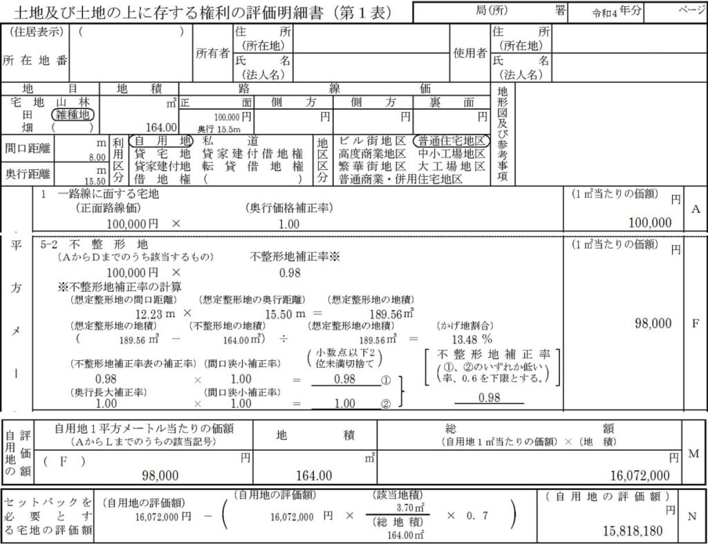 評価明細書スクリーンショット