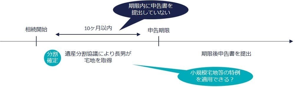 具体例：申告期限までに分割済み・期限内申告なし（1）